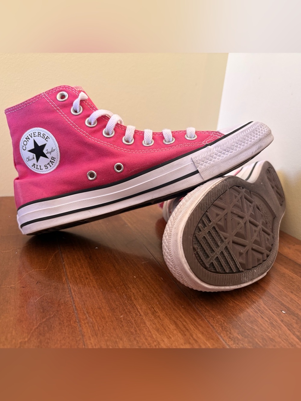 Converse High Top Sneakers in Bright Pink
